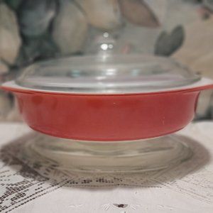 Vintage Pyrex Pink Flamingo 221 Casserole Dish with Lid - Retro Kitchen Charm!